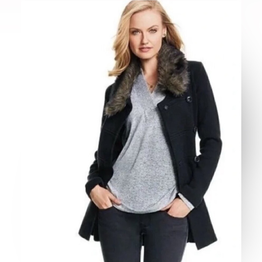 CAbi Manor Peacoat | Jacket In Black Excludes Fur Collar Style Number 3008